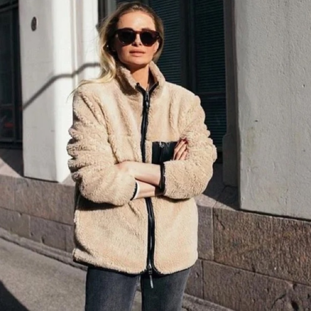 Anine Bing Ryder Jacket with Leather Trim